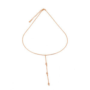 Rose Gold Y Cross Necklace